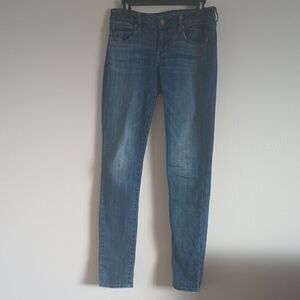 American Eagle Outfitters Skinny Stretch Jeans Women's Size 4 Long Low Rise Y2K